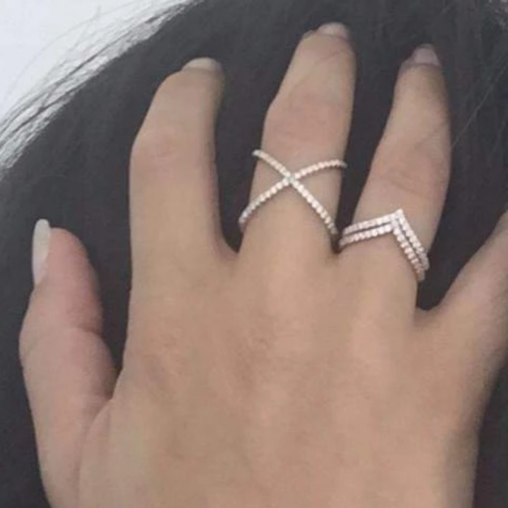 RESTOCK SOON Sterling Silver X Cubic Zirconia Ring - Picture 1 of 8